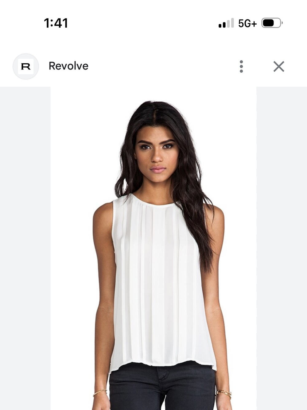 NWT Joie Sleeveless Pleated Tank Top in Porcelain White